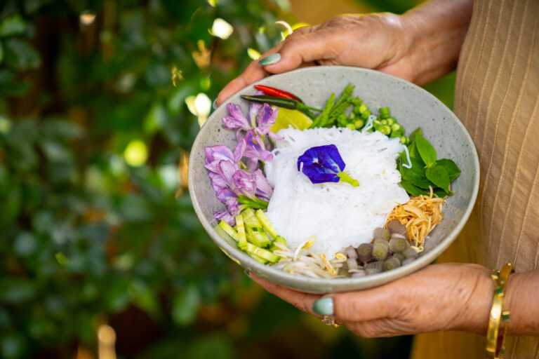 Elegant food presentation captured for boutique villa dining experience in Siem Reap