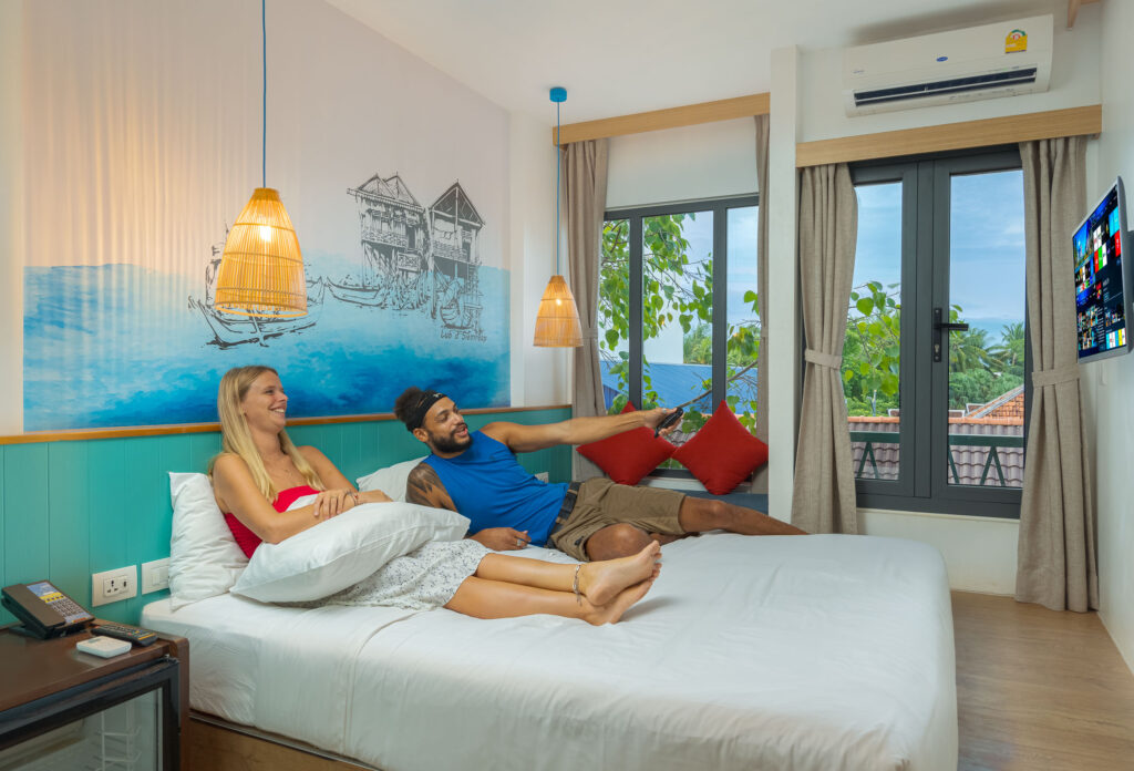 guests relaxing in hotel room lub d siem reap lifestyle hotel photography cambodia