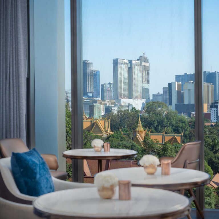 hyatt regency phnom penh regency club view royal palace city skyline cambodia hotel photography