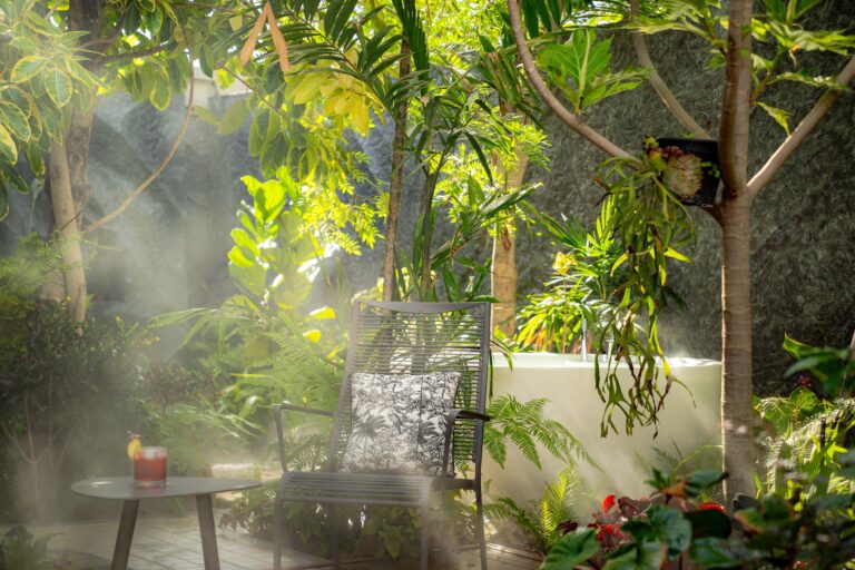 garden atmosphere at amara private luxury villa in siem reap
