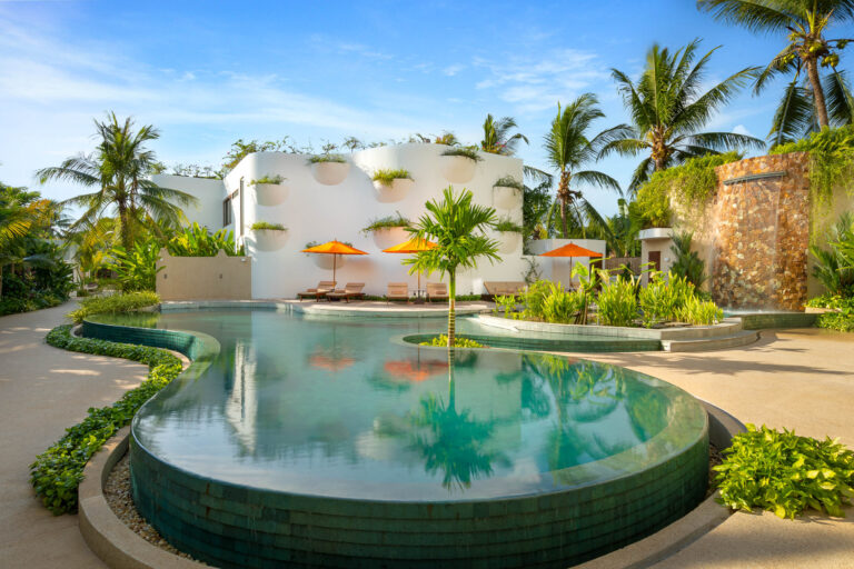 Hero shot of pool at waka villa, siem reap, photographed by exposure siem reap