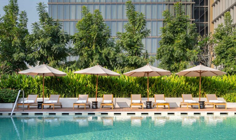 hotel pool area hyatt regency phnom penh cambodia outdoor hospitality photography