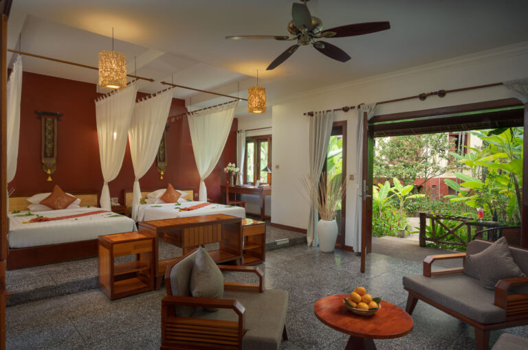 garden view suite at la riviere dángkor boutique hotel in siem reap