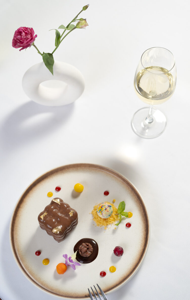 Fine dining dessert photography at Pergola Restaurant