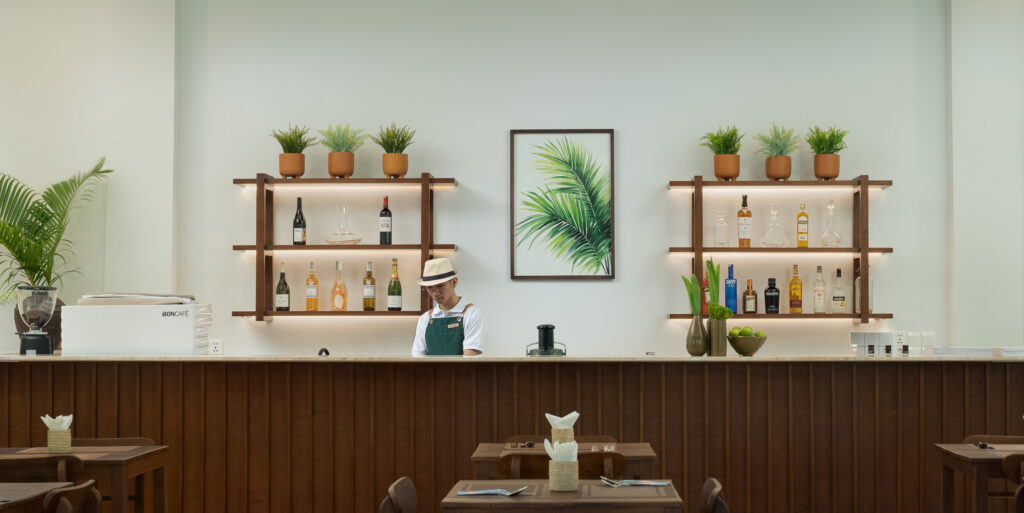 staff working at hotel bar
