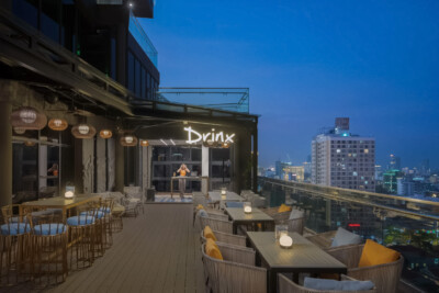 Luxury hotel rooftop bar photography at Capri by Fraser, Phnom Penh, Cambodia