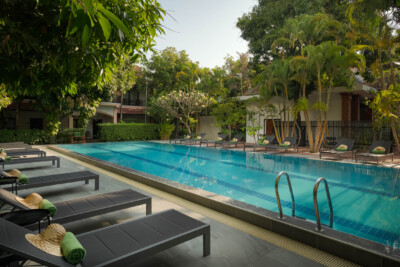 Pool at Green Morodoc hotel in siem reap, photographed by exposure photography siem reap
