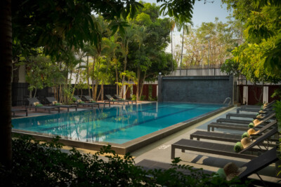 Pool at Green Morodoc hotel in siem reap, photographed by exposure photography siem reap